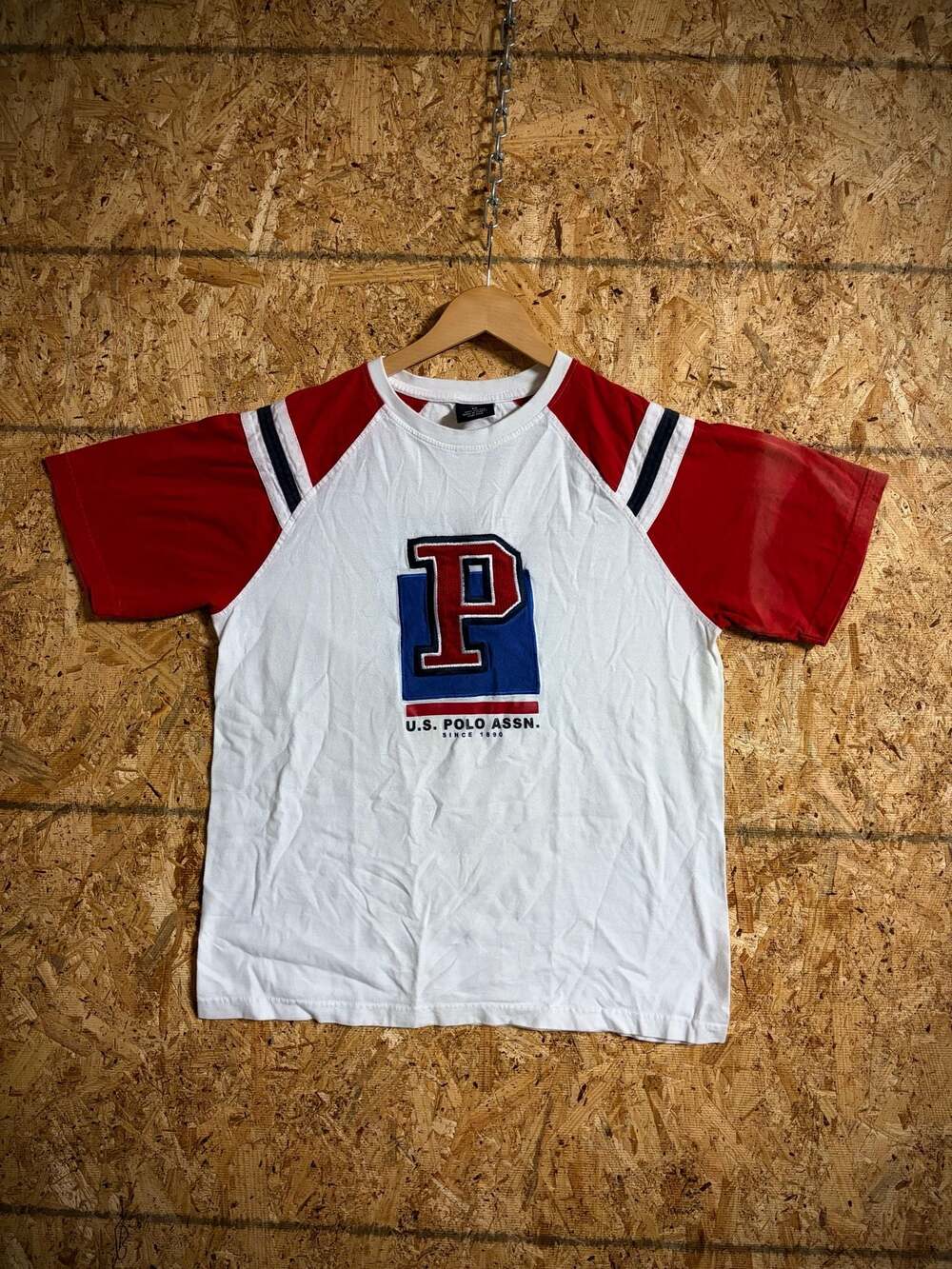 U.S. Polo Assn. Men's Raglan Short Sleeve T-Shirt Large P Logo Size M